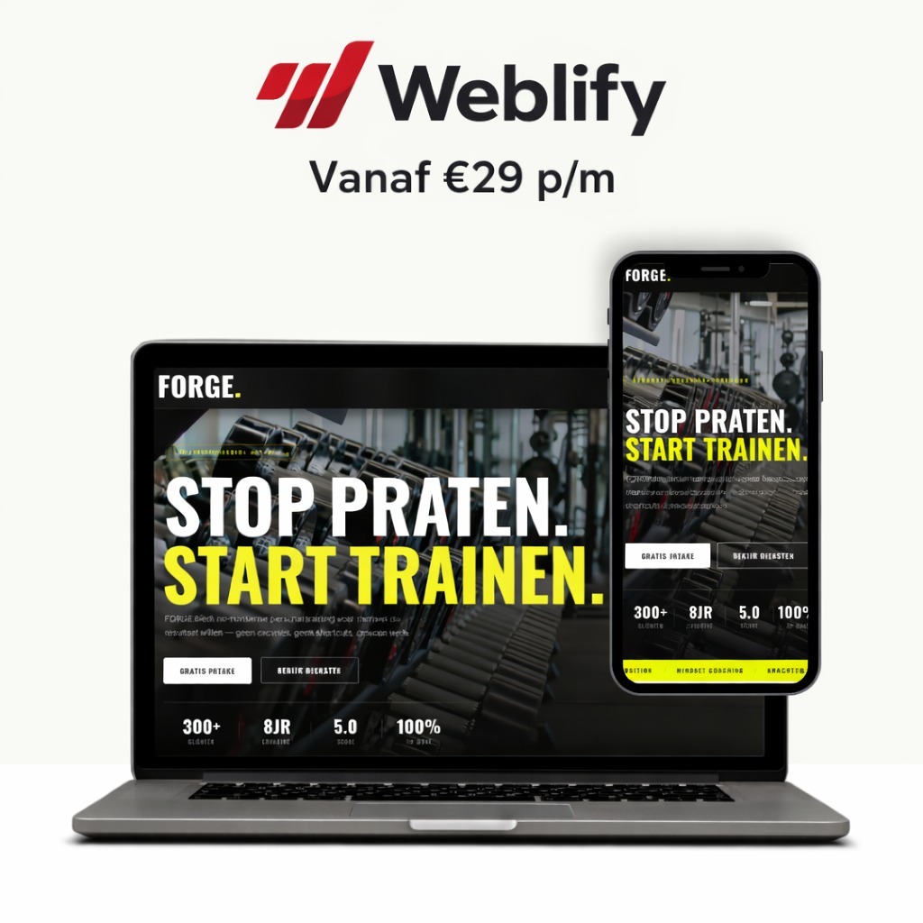 Voorbeeldwebsite Forge — resultaatgerichte personal coaching website met diensten, tarieven en contactflow